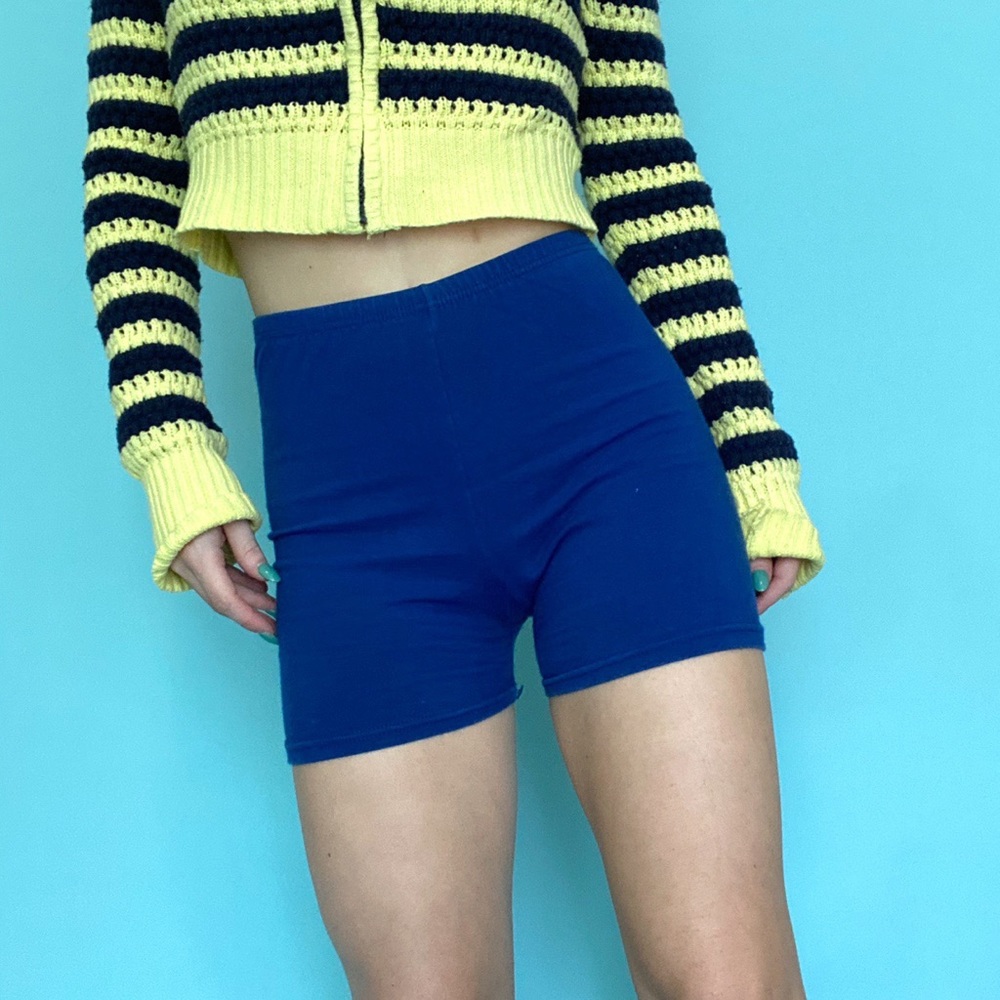 BLUE BIKER SHORTS